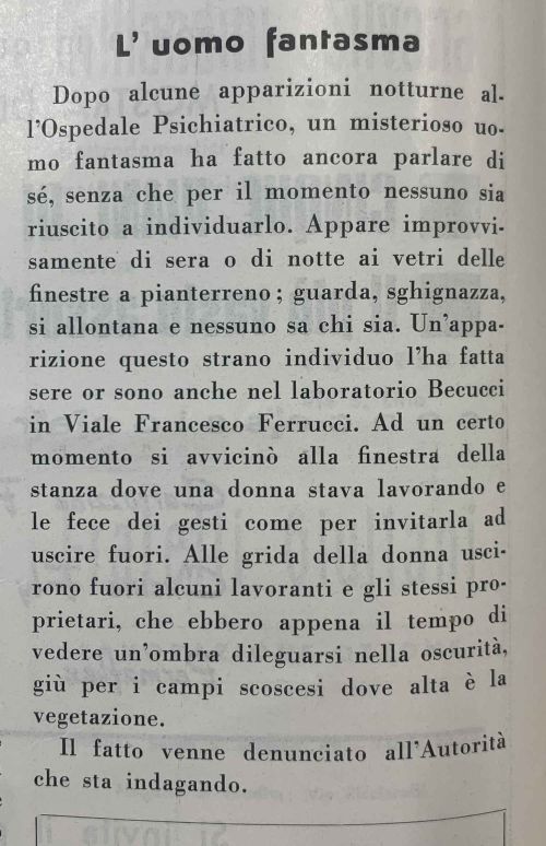 L'uomo fantasma (1965) - Manicomio di Volterra L’uomo fantasma (1965)