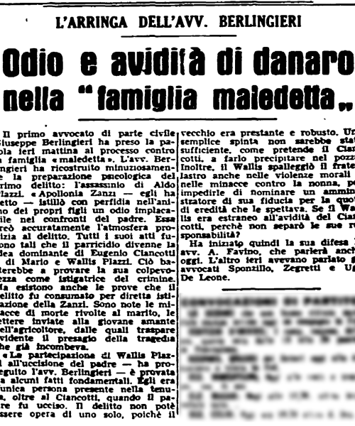 Manicomio di Volterra - Manicomio di Volterra Odio e avidità di danaro nella «famiglia maledetta»