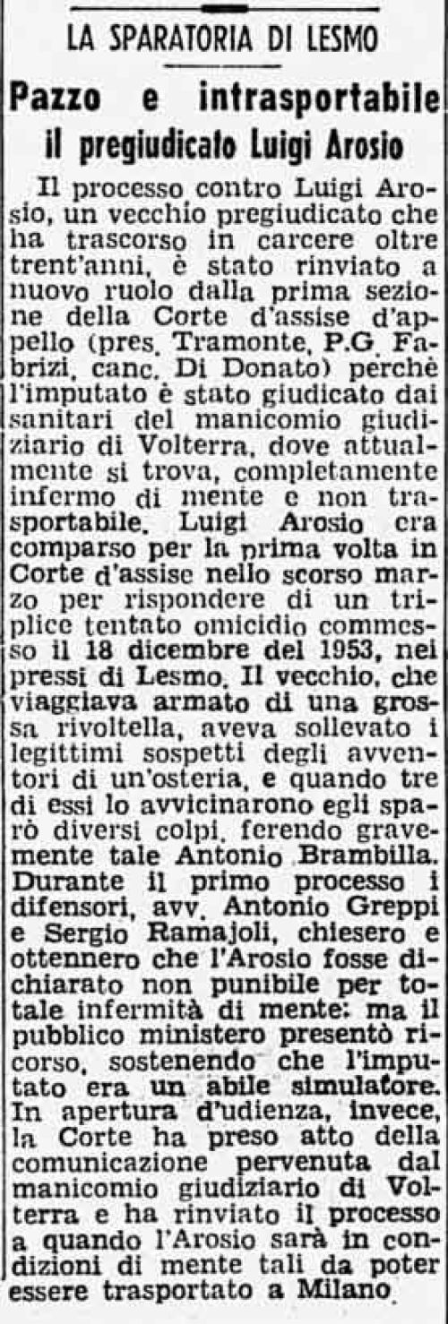 La sparatoria di Lesmo