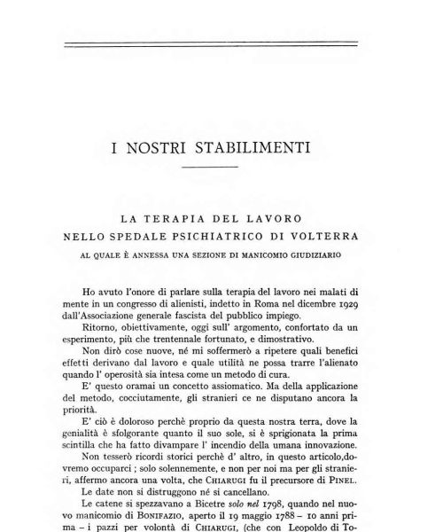 Manicomio di Volterra - Manicomio di Volterra La terapia del lavoro nello spedale psichiatrico di Volterra