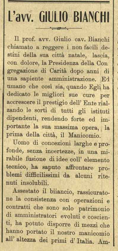 L'avv. Giulio Bianchi (1914)