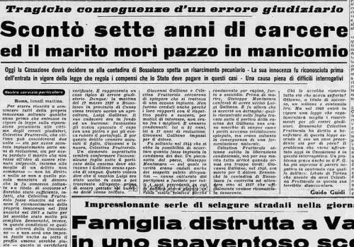 Sconto sette anni di carcere ed il marito morì pazzo in manicomio