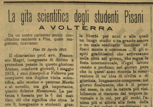 La gita scientifica degli studenti Pisani a Volterra - ritaglio