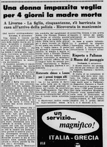 donna impazzita veglia per 4 giorni la madre morta