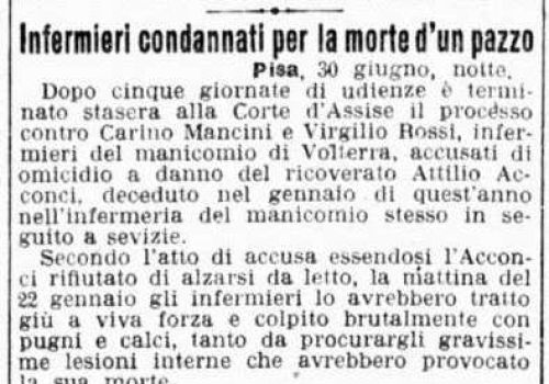 infermieri condannati per la morte di un pazzo