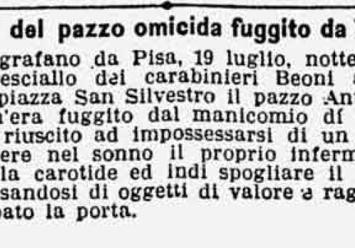 Arresto del pazzo omicida fuggito da Volterra (1902)