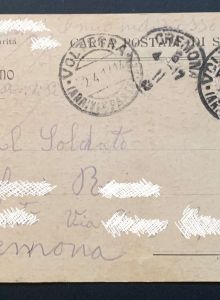 Carta postale di servizio inviata da P. nel 1917- fronte - ©Manicomiodivolterra.it