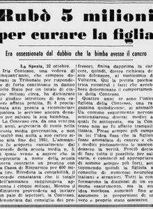 Rubò 5 milioni per curare la figlia