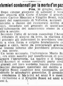 infermieri condannati per la morte di un pazzo