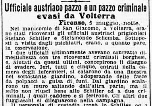 ufficiale austriaco pazzo e un pazzo criminale evasi da Volterra