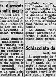 Colto da pazzia si avventa con un falcetto sulla moglie