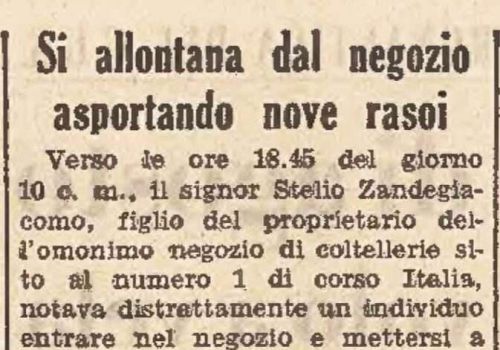 Si allontana dal negozio asportando nove rasoi