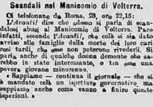 scandali al manicomio di Volterra