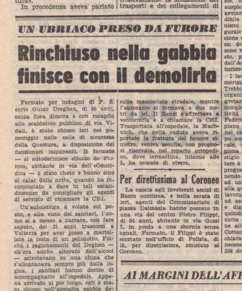 Un ubriaco preso da furore - Rinchiuso nella gabbia finisce con il demolirla