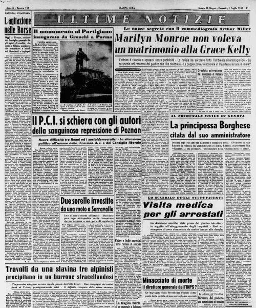 pagina di quotidiano che contiene l'articolo "Sventata un’evasione dal manicomio di Volterra"