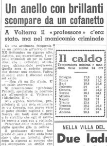 Un anello con brillanti scompare da un cofanetto