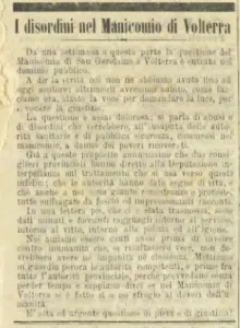 Disordini nel Manicomio di Volterra