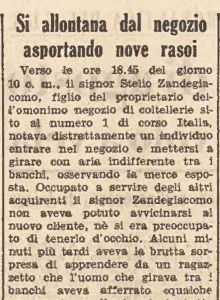 Si allontana dal negozio asportando nove rasoi