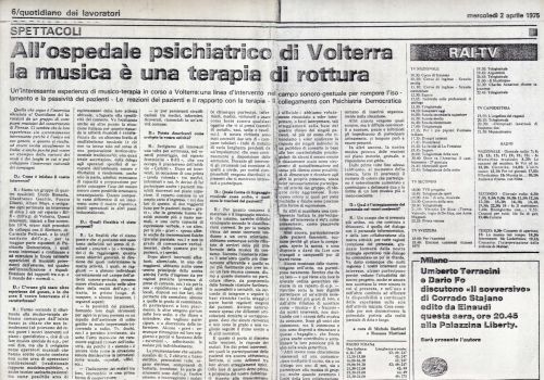All'ospedale psichiatrico di Volterra la musica è una terapia di rottura