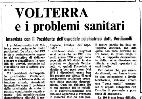 Volterra e i problemi sanitari