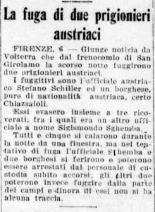 La fuga di due prigionieri austriaci (1916) - ritaglio