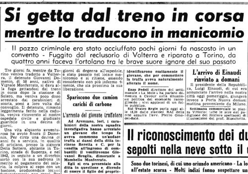 Si getta dal treno in corsa mentre lo traducono in manicomio